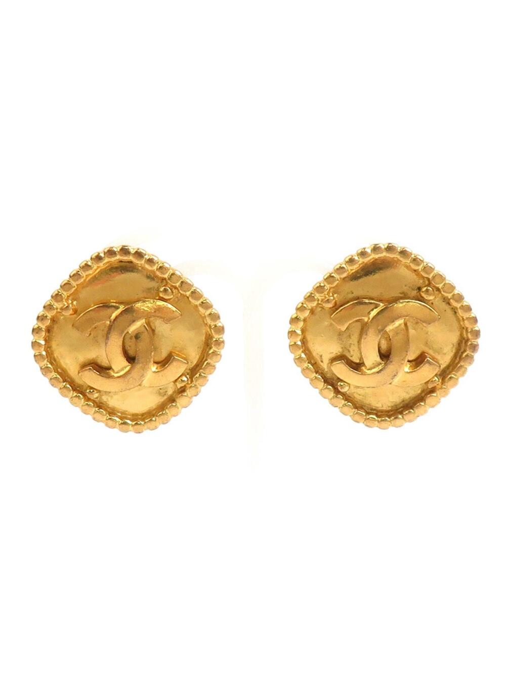 Chanel Cc Logo Clip-On Earrings Gold- #209779C61B